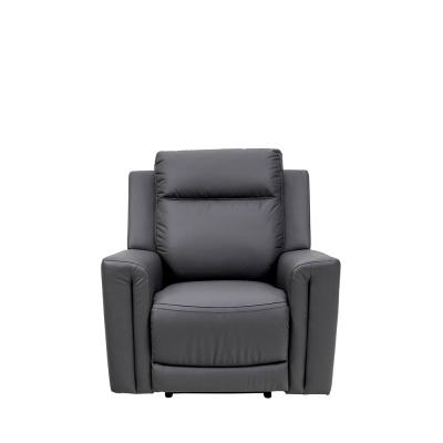 Hobart Charcoal Leather Electric Recliner Armchair