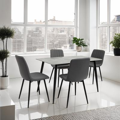 Riga Italy Grey Sintered Stone 4 Seater Dining Table 130cm