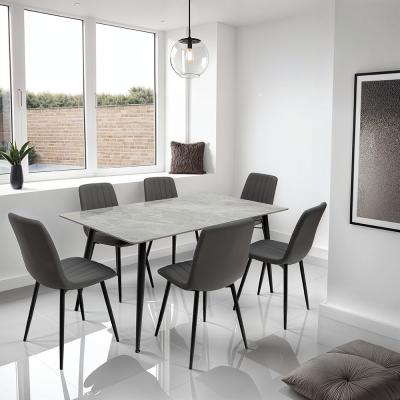 Riga Italy Grey Sintered Stone 6 Seater Dining Table 160cm
