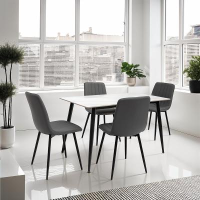 Riga Snow White Sintered Stone 4 Seater Dining Table 130cm
