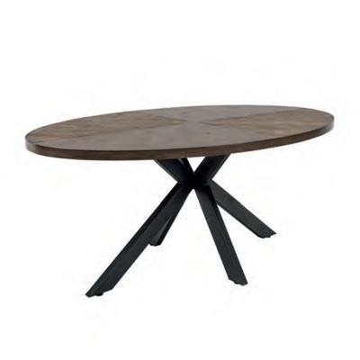 Samara Dark Oak 8 Seater Oval Dining Table With Black Spider Legs 180cm