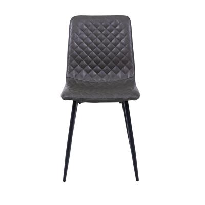 4 X Dark Grey Faux Leather Dining Chair