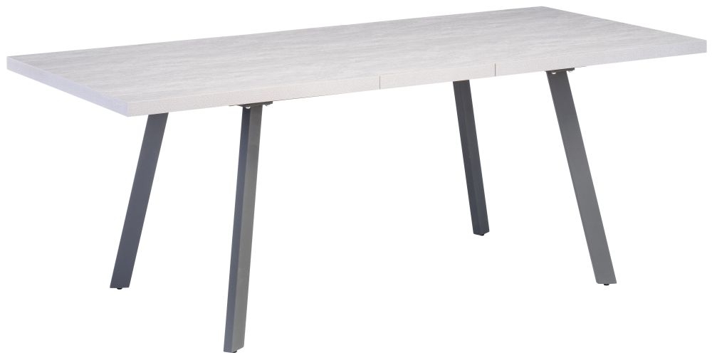 Bakersfield Rhine Light Grey Top 6 Seater Extending Dining Table