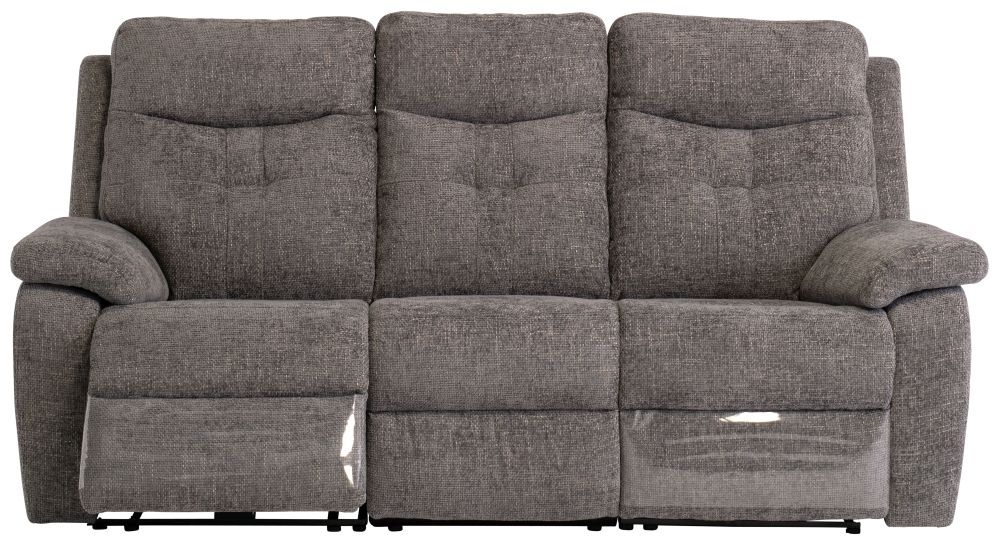 Monica Graphite Fabric 3 Seater Electric Recliner Sofa