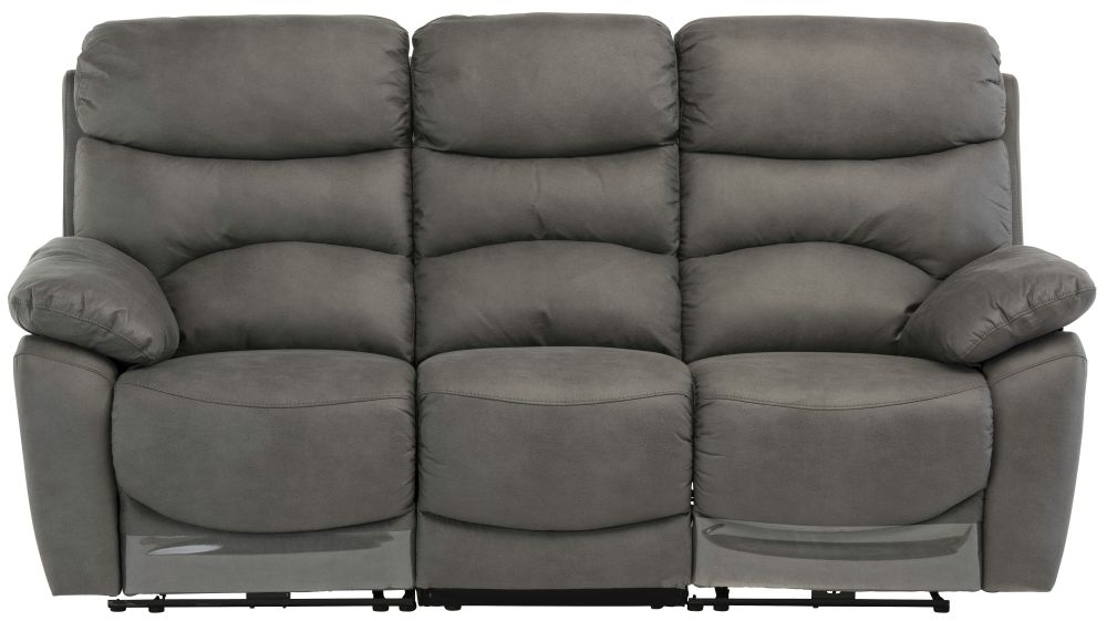 Simi Grey Fabric 3 Seater Electric Recliner Sofa