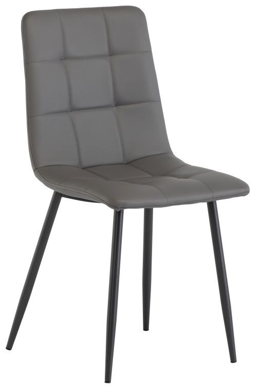 Galilee Faux Leather Dining Chair with Grey Powder Coated Legs (Sold in Pairs)