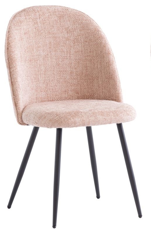 Rison Flamingo Fabric Dining Chair with Black Powder Coated Legs (Sold in Pairs)