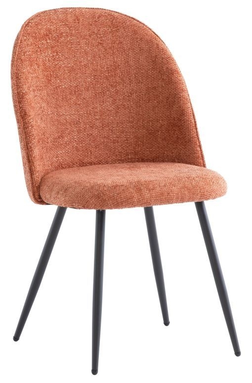 Rison Rust Fabric Dining Chair with Black Powder Coated Legs (Sold in Pairs)