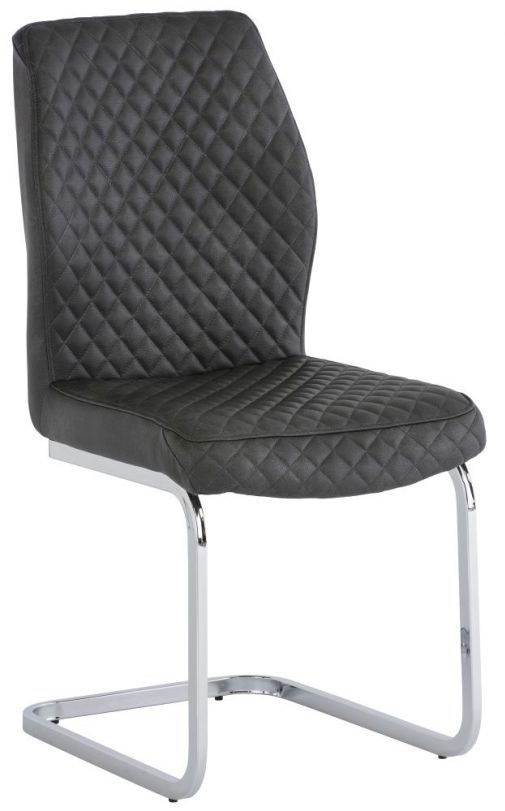 Irvine Grey Fabric Dining Chair with Chrome Base (Sold in Pairs)