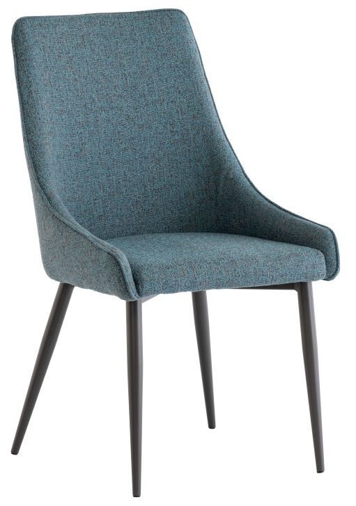 Rossie Teal Fabric Dining Chair with Grey Powder Coated Legs (Sold in Pairs)