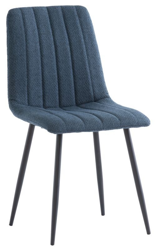 Loleta Blue Fabric Dining Chair with Black Powder Coated Legs (Sold in Pairs)