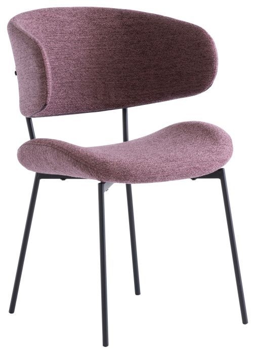 Westerly Dusty Rose Fabric Dining Chair with Black Powder Coated Legs (Sold in Pairs)