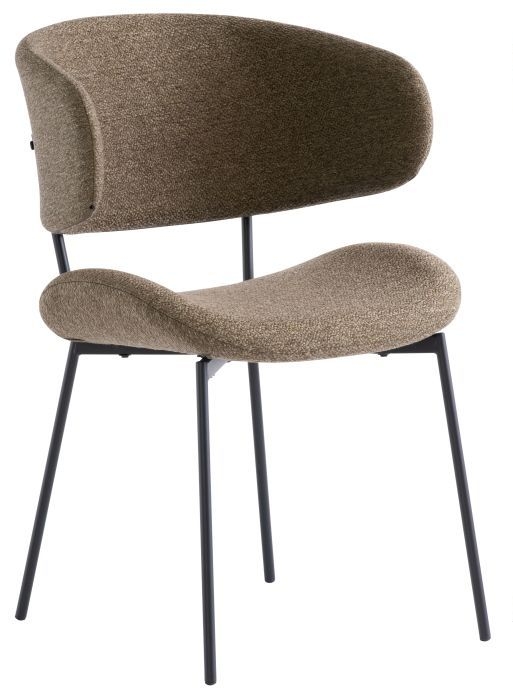 Westerly Olive Green Fabric Dining Chair with Black Powder Coated Legs (Sold in Pairs)