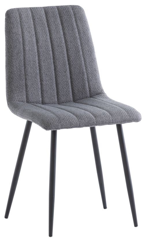 Roseville Grey Fabric Dining Chair with Powder Coated Legs (Sold in Pairs)