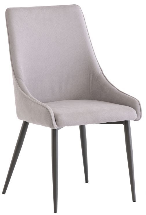 Haledon Grey Fabric Dining Chair with Grey Powder Coated Legs (Sold in Pairs)