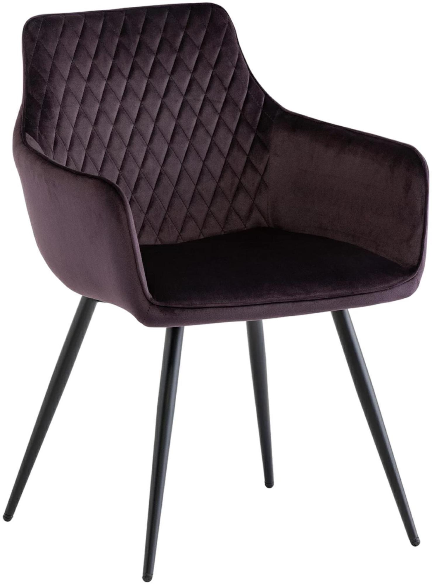 Felix Aubergine Velvet Fabric Armchair (Sold in Pairs)