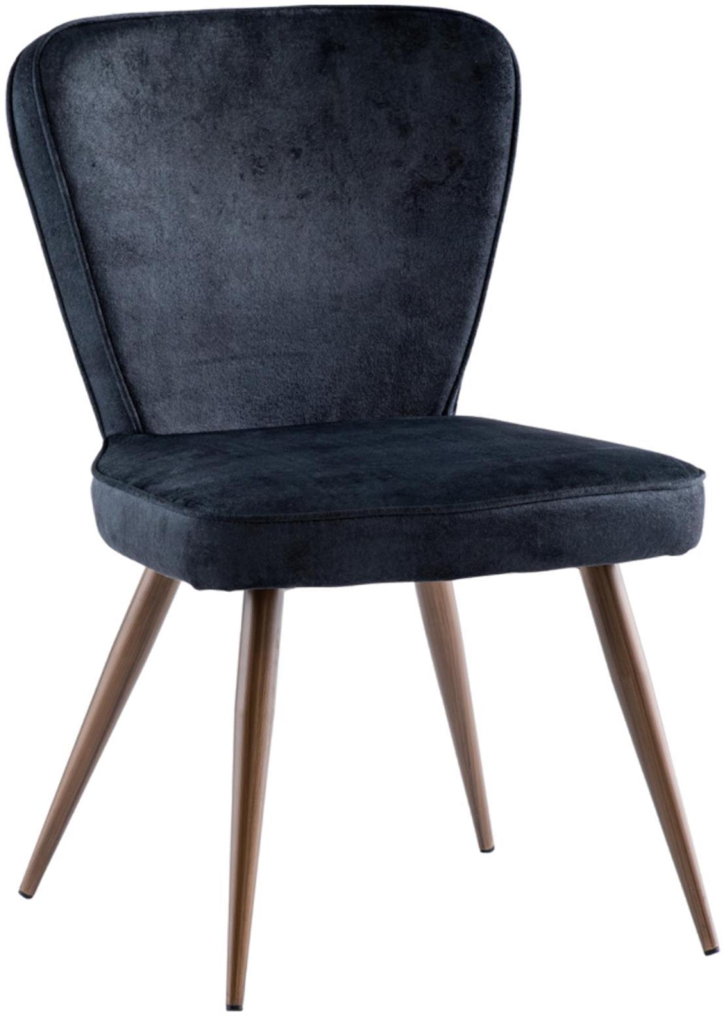 Flavia Black Velvet Fabric Dining Chair (Sold in Pairs)