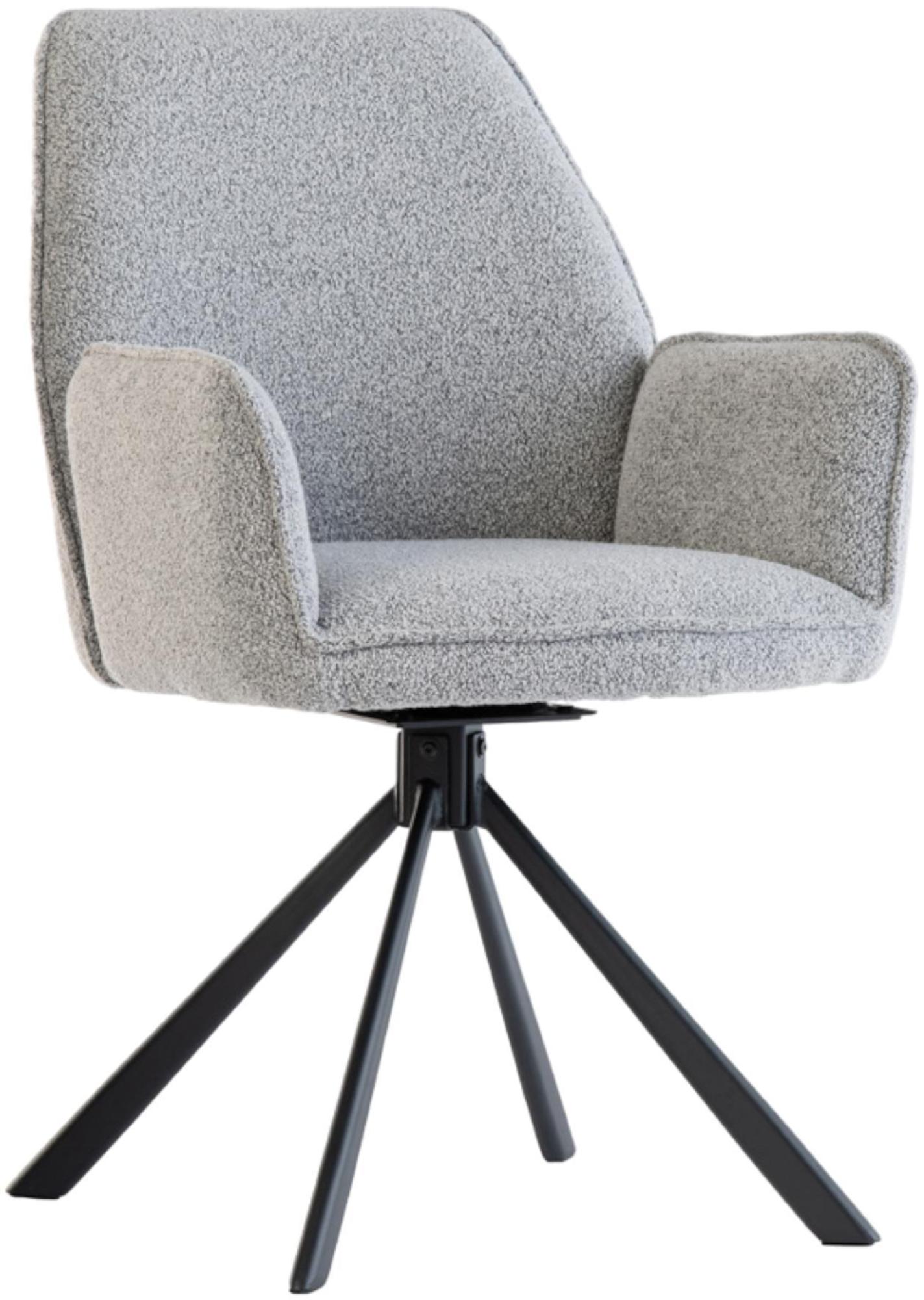 Harley Light Grey Fabric Swivel Dining Chair (Sold in Pairs)