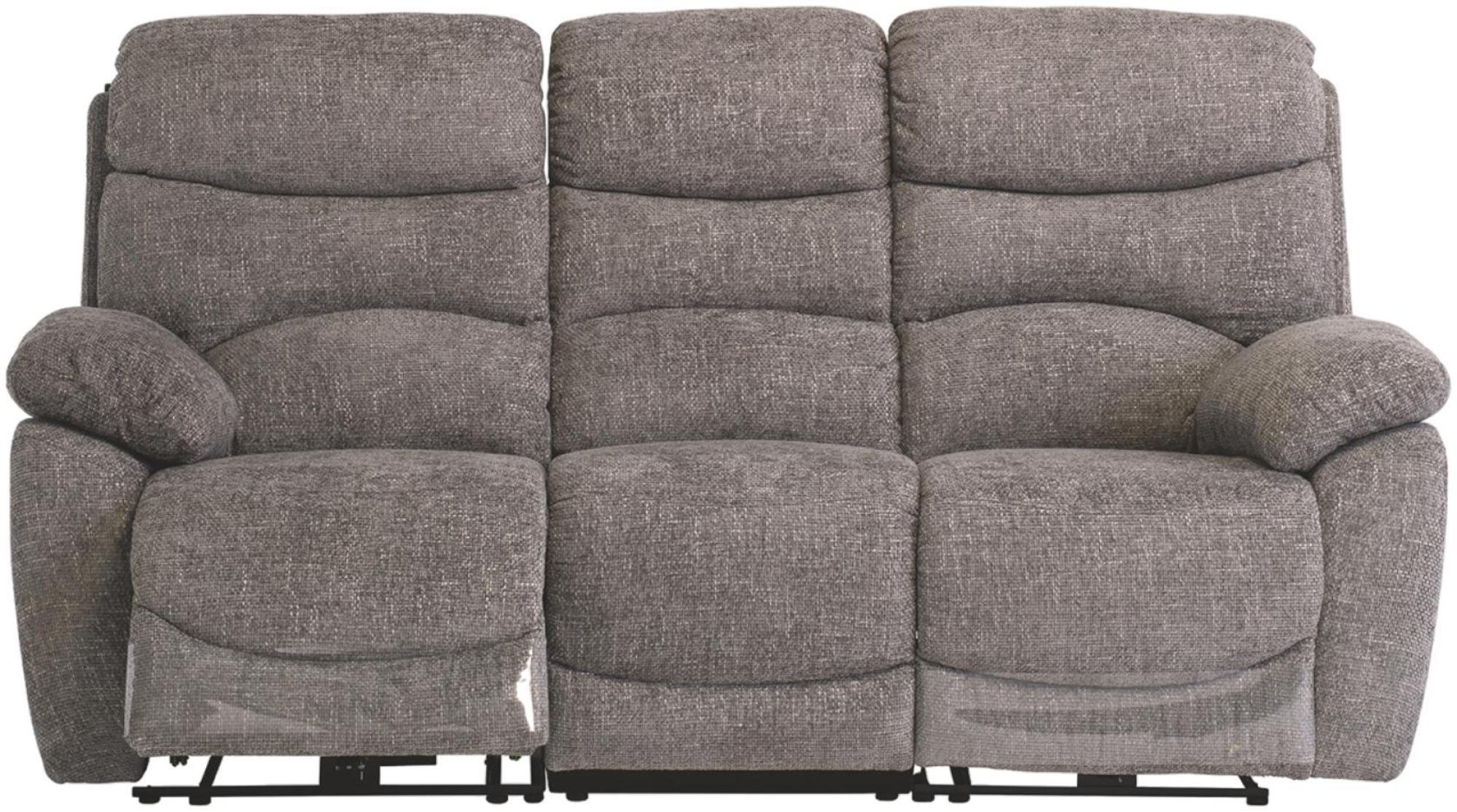 Simi Ash Fabric 3 Seater Electric Recliner Sofa