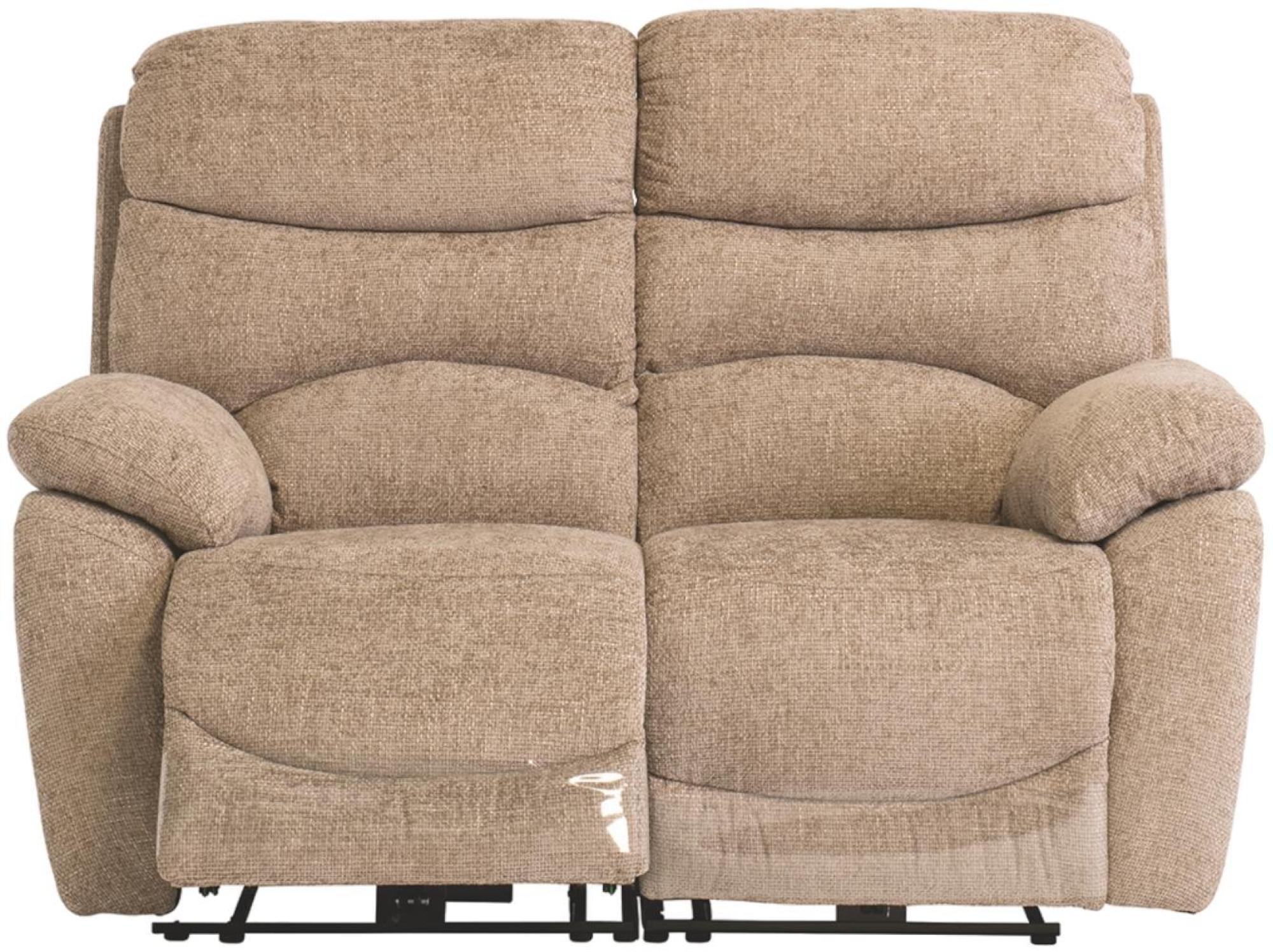 Simi Sand Fabric 2 Seater Electric Recliner Sofa