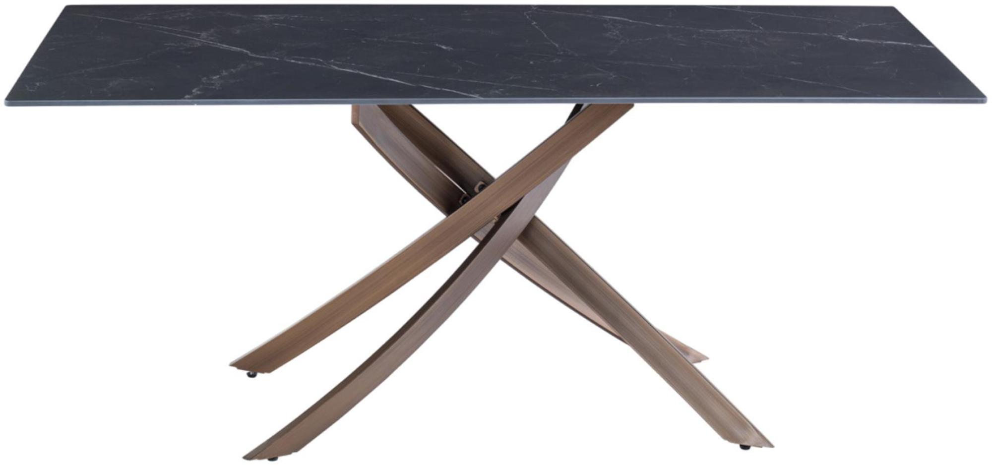 Rocco Mooney Black Sintered Stone Top 6 Seater Dining Table