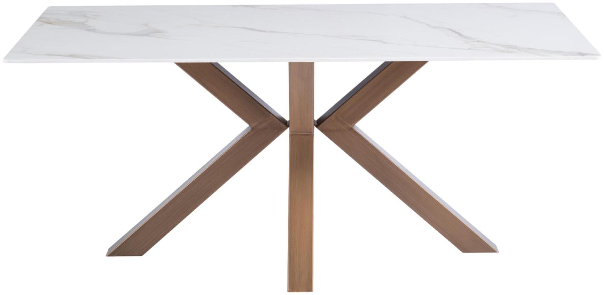 Sicily Kass Gold Sintered Stone Top 6 Seater Dining Table