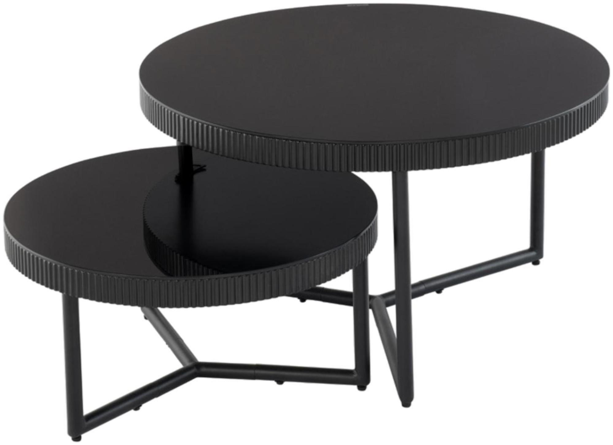 Taranto Black Glass Coffee Table (Set of 2)