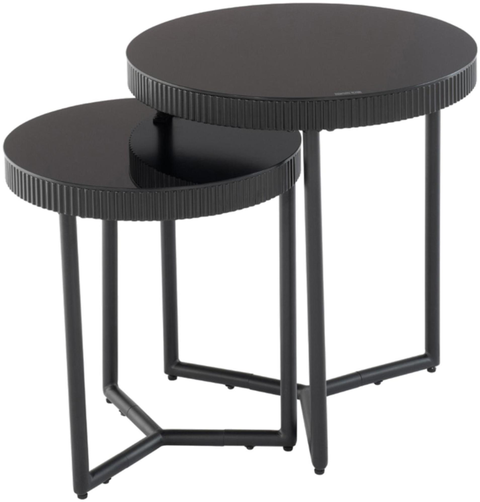 Taranto Black Glass End Table (Set of 2)