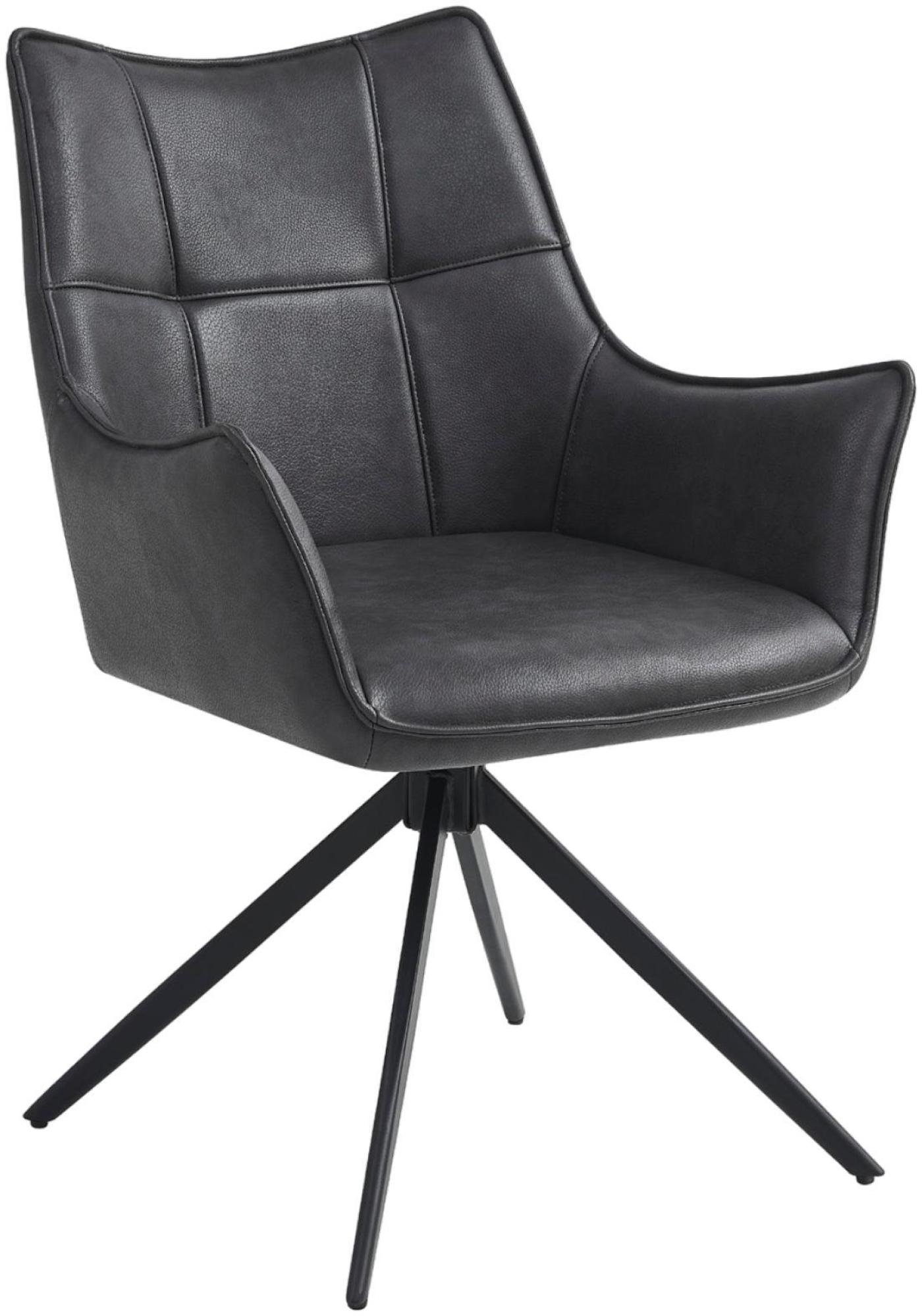 Vito Charcoal Faux Leather Dining Armchair (Sold in Pairs)