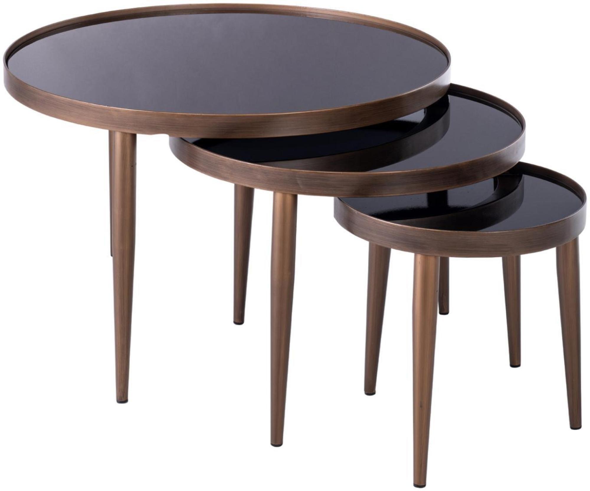 Verona Antique Brushed Brass Coffee Table (Set of 3)