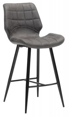 Product photograph of Dupont Soft Anthracite Fabric Barstool Sold In Pairs from Choice Furniture Superstore