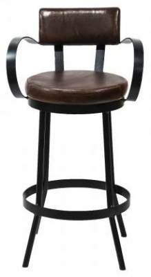 Product photograph of Gulmarg Padded Leather Bar Stool Sold In Pairs from Choice Furniture Superstore