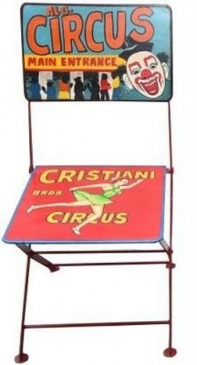 Kufri Hand Painted Iron Circus Folding Chair (Sold in Pairs)