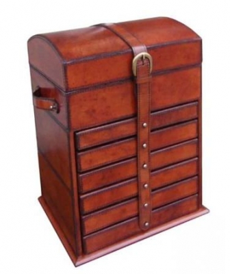 Product photograph of Mysore Handcrafted Cognac Tall Jewellery Box With 5 Sections from Choice Furniture Superstore
