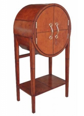 Product photograph of Mysore Handcrafted Cognac Bar Box Round from Choice Furniture Superstore
