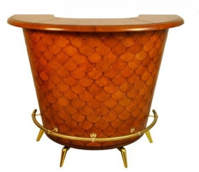 Product photograph of Mysore Handcrafted Cognac Bar Round from Choice Furniture Superstore