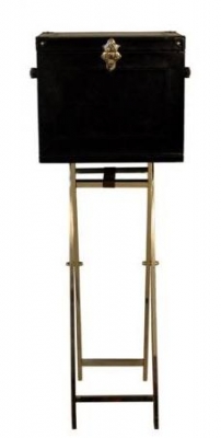 Product photograph of Mysore Handcrafted Mini Cognac Bar Box With Gold Stand from Choice Furniture Superstore