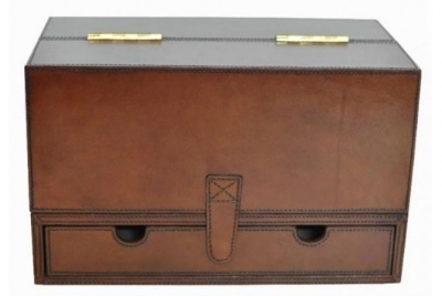 Product photograph of Mysore Handcrafted Tan Stationary Box from Choice Furniture Superstore