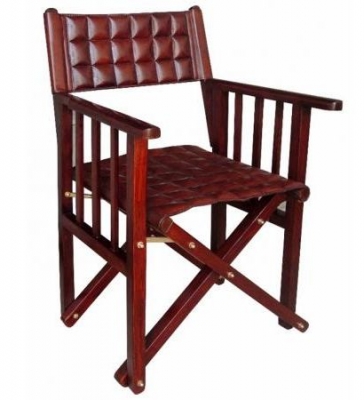 Product photograph of Mysore Handcrafted Quilted Cognac Director Chair from Choice Furniture Superstore