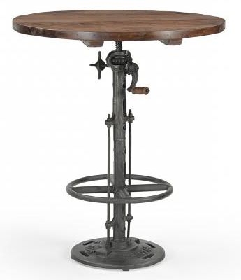 Product photograph of Gulmarg Adjustable Reclaimed Wood And Metal Bar Table from Choice Furniture Superstore