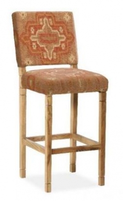 Product photograph of Dewas Kilim Orange Barstool Sold In Pairs from Choice Furniture Superstore