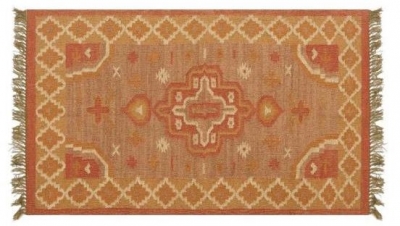 Product photograph of Dewas Kilim Orange Floor Rug - Medium from Choice Furniture Superstore