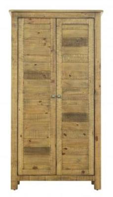 Product photograph of Gridley Loft Wooden 2 Door Wardrobe from Choice Furniture Superstore