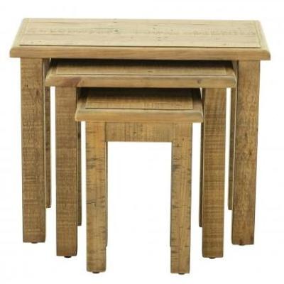 Product photograph of Gridley Loft Wooden Nest Of 3 Tables from Choice Furniture Superstore