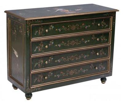 Meerut Green Fountain Design 4 Drawer Chest