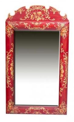 Product photograph of Meerut Red Floral Design Dressing Mirror from Choice Furniture Superstore