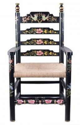 Product photograph of Set Of 2 Meerut Black Lyre Bird Design Wooden Dining Armchair from Choice Furniture Superstore