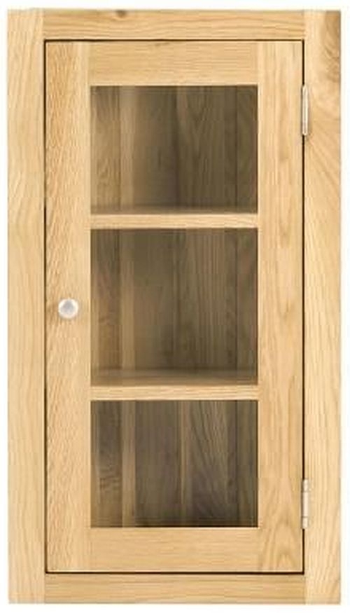 Oak glass deals wall cabinet