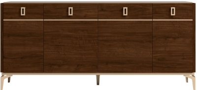 Product photograph of Status Eva Day Walnut Brown Italian 4 Door Buffet Large Sideboard from Choice Furniture Superstore