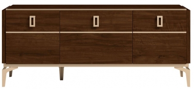 Product photograph of Status Eva Day Walnut Brown Italian 3 Door Tv Unit from Choice Furniture Superstore